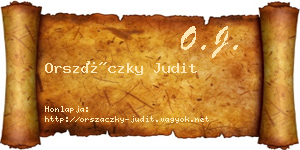Orszáczky Judit névjegykártya